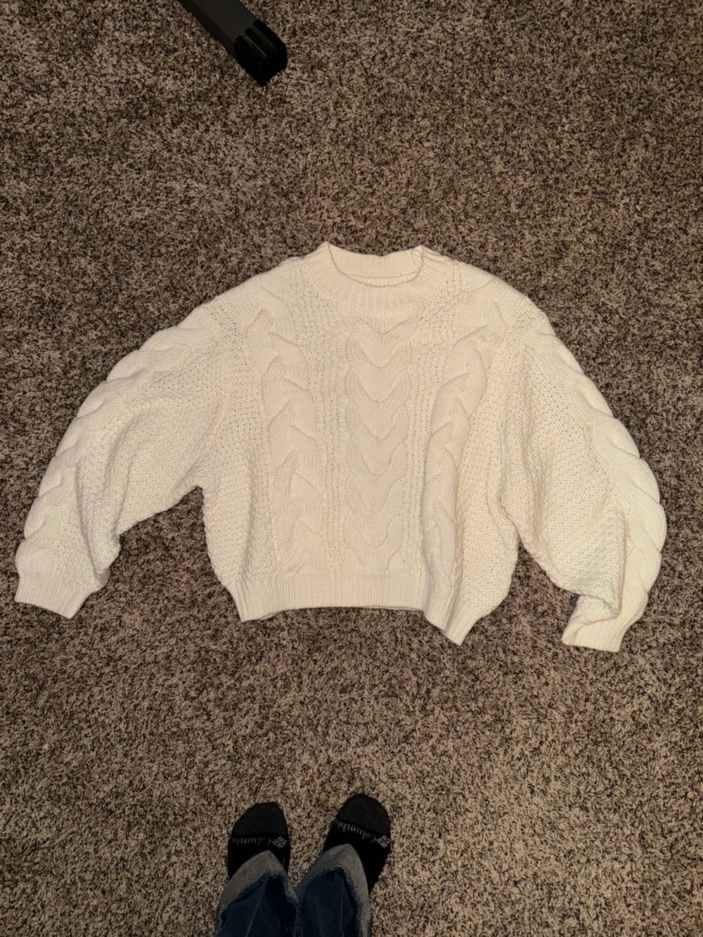 Wrangler Cream Cable Crewneck Sweater